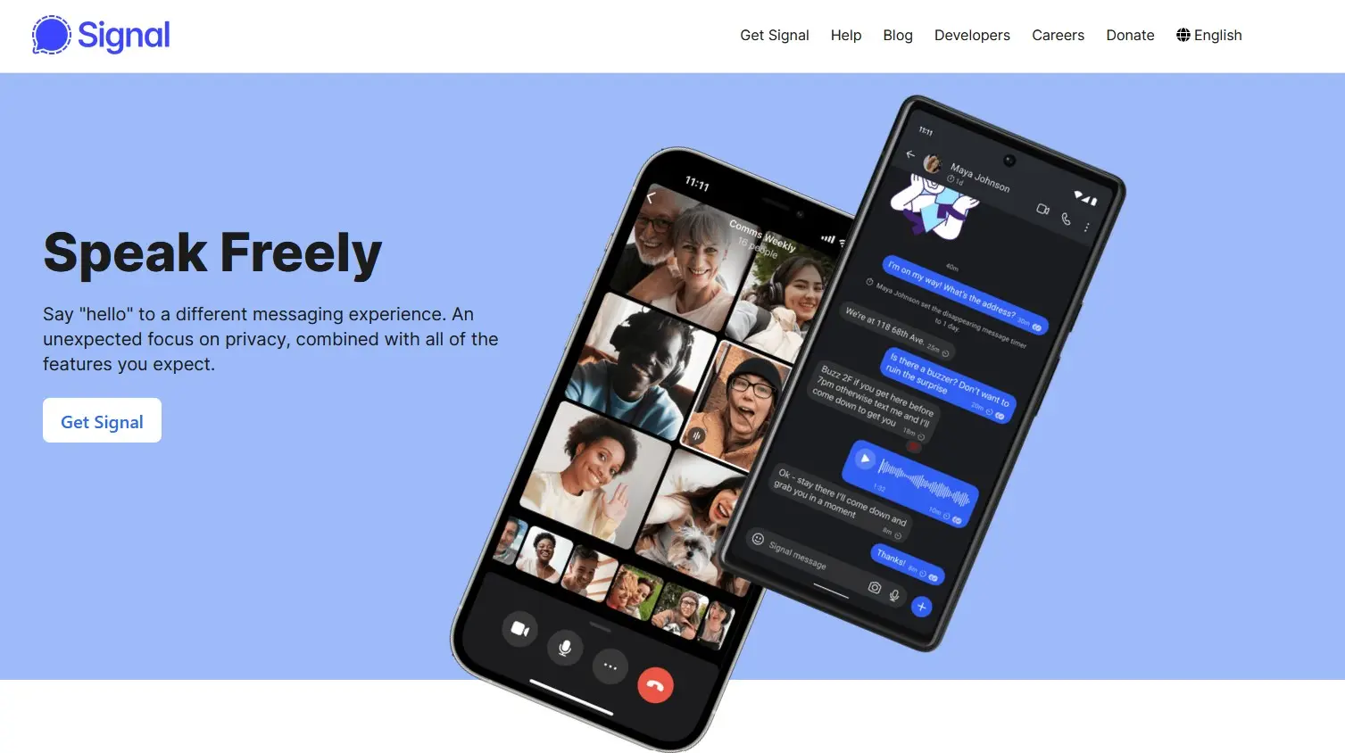Image: Signal messenger website