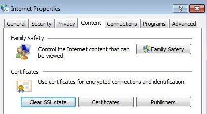 Internet options for Windows 7 Internet options for Windows 7