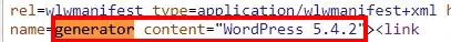 Image: WordPress version number in the source code