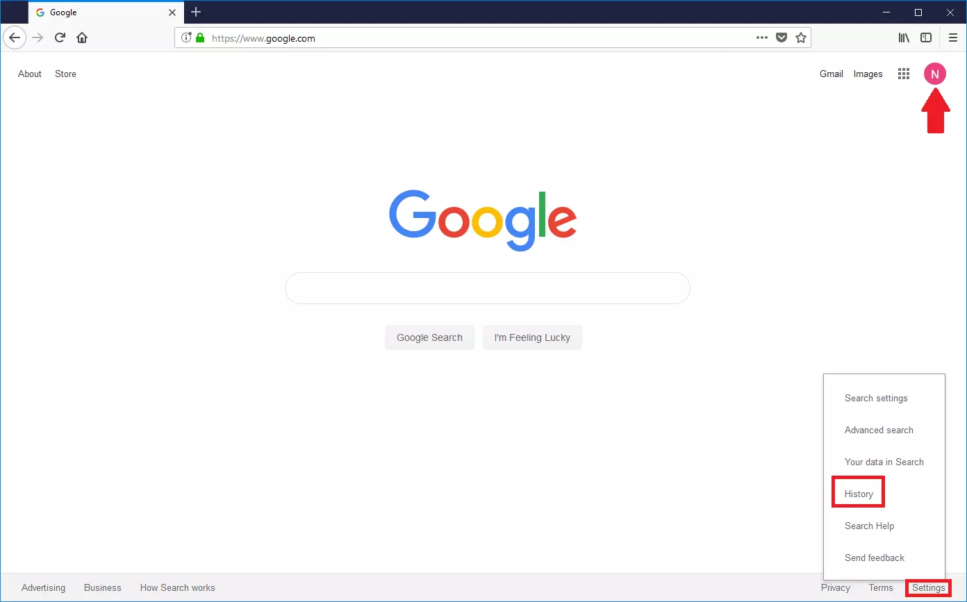Image: Google search engine homepage.