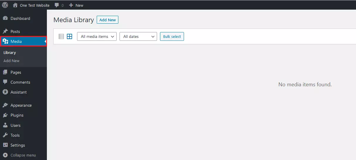 Image: WordPress: Media Library
