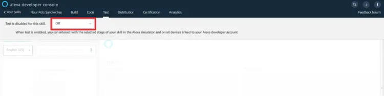 Alexa Developer Console: test environment Alexa Developer Console: test environment