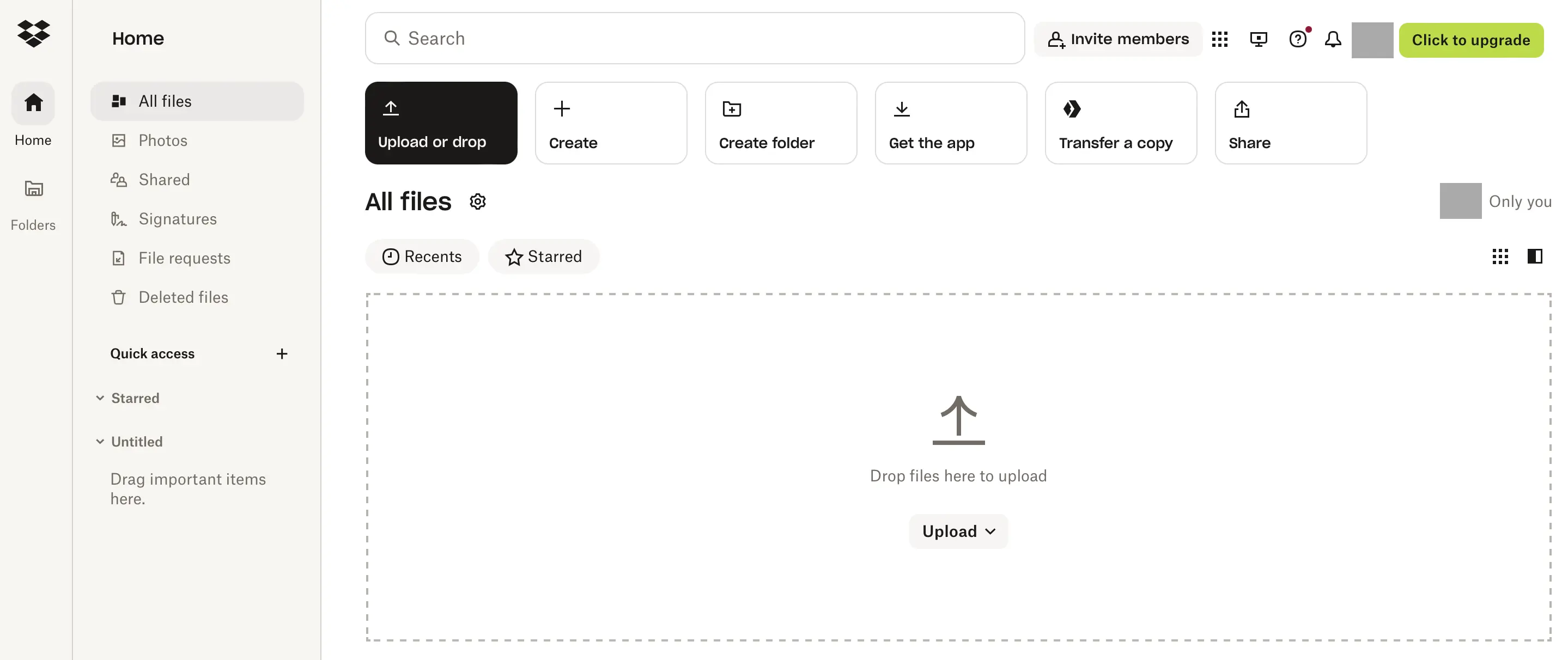 Image: Dropbox web app