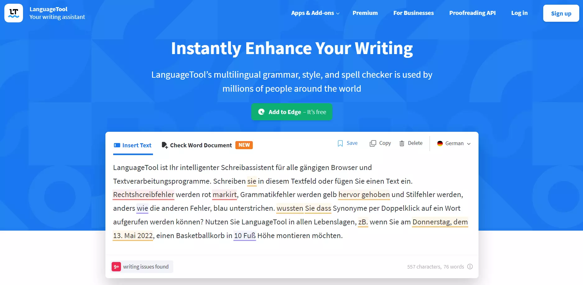 Image: LanguageTool website