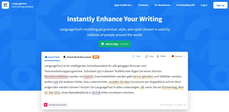 LanguageTool website LanguageTool website