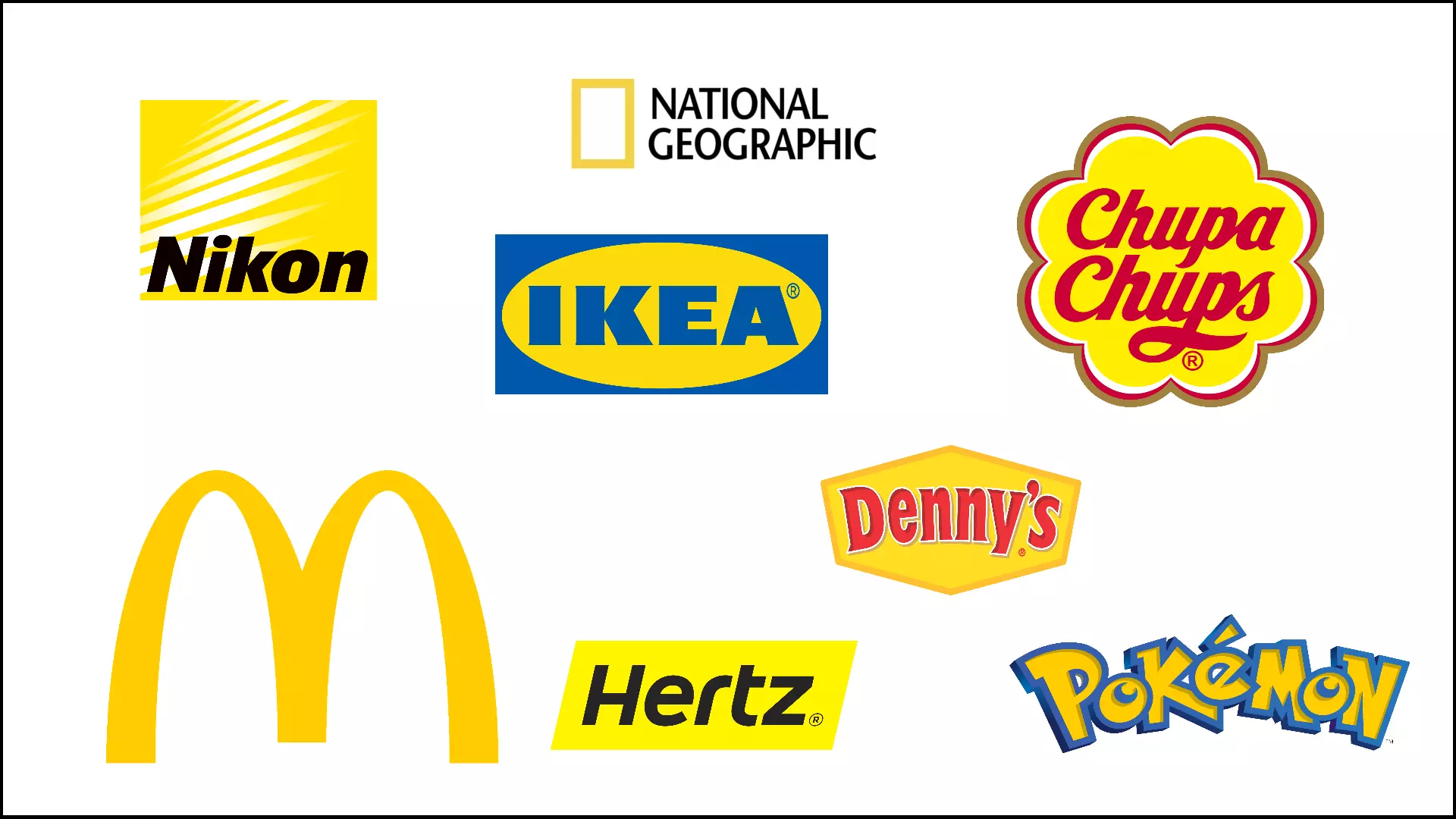 Sampling of yellow logos Sampling of yellow logos