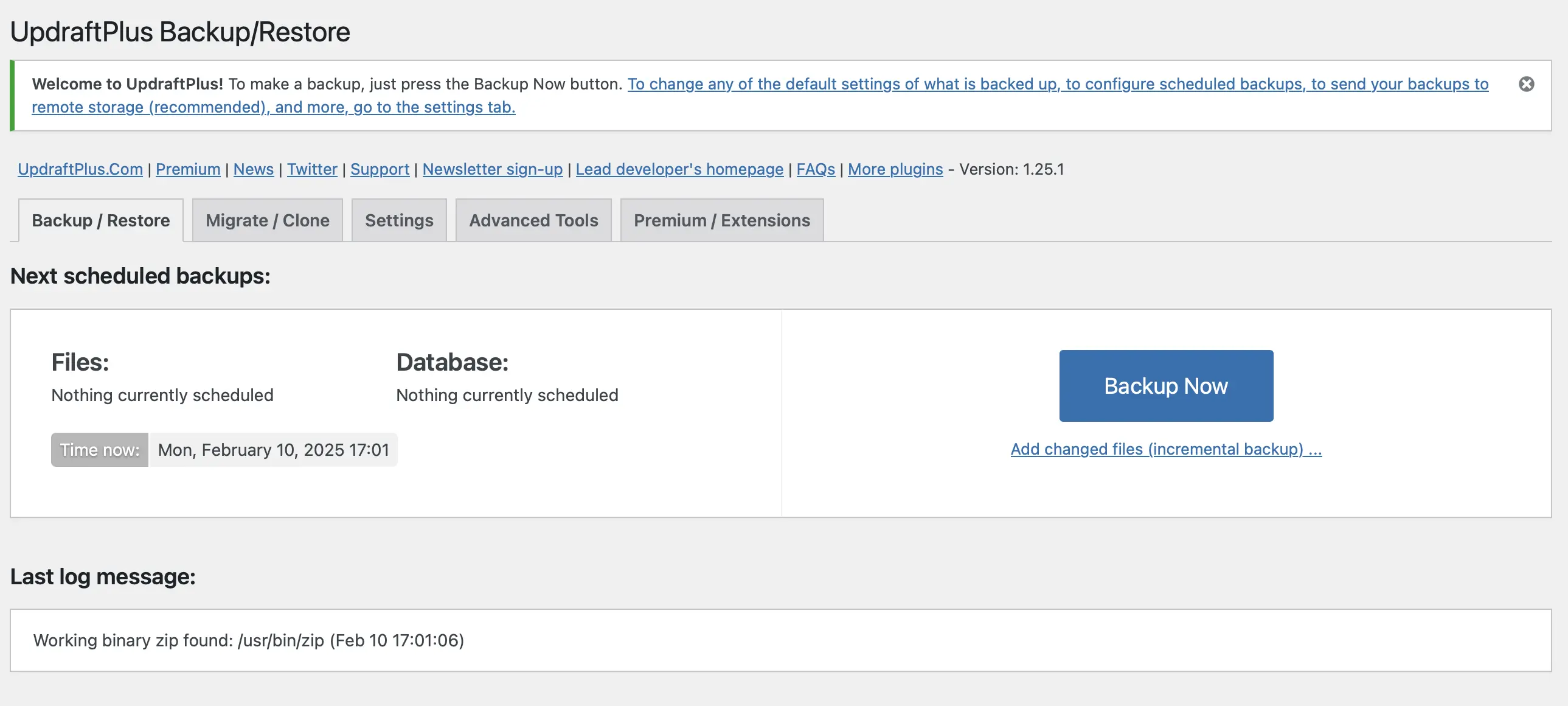 Image: UpdraftPlus screenshot