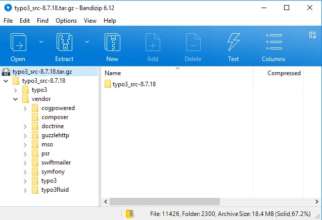 TYPO3 source files in the .tar-Archiv TYPO3 source files in the .tar-Archiv