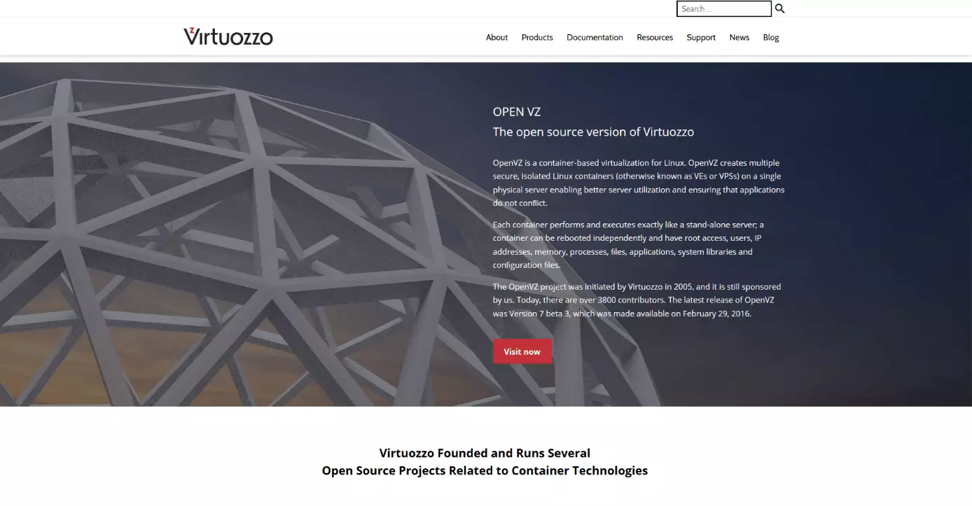 Image: The Virtuozzo open source project on virtuozzo.com/open-source