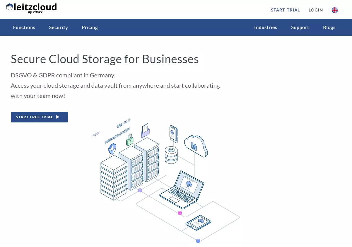 Website of the cloud service leitzcloud by vBoxx Image: Website of the cloud service leitzcloud by vBoxx