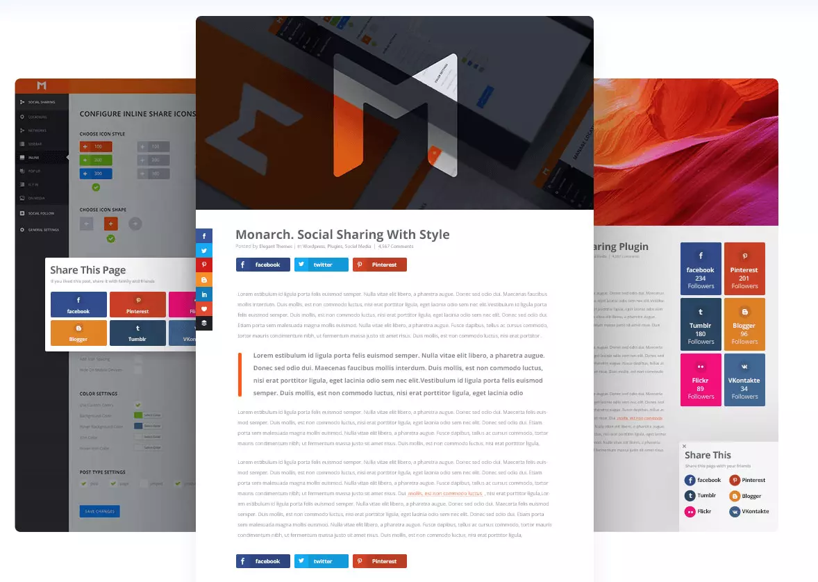 Image: Monarch on the Elegant Themes website