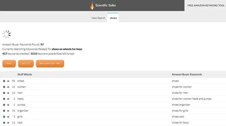 Scientific Seller: Search for “shoes” Scientific Seller: Search for “shoes”