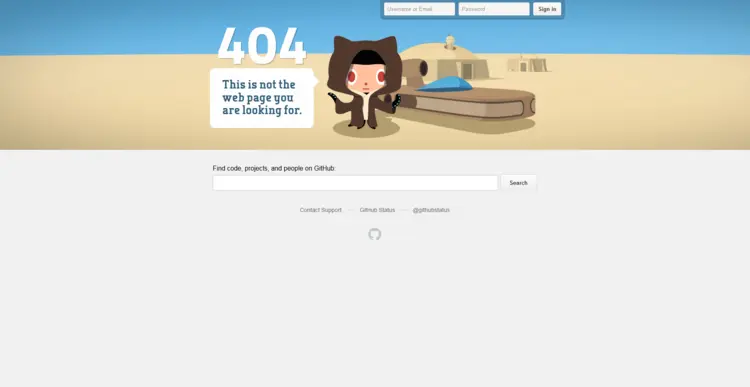 GitHub’s 404 page GitHub’s 404 page