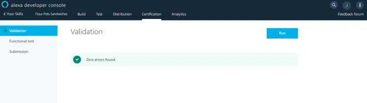 Alexa Developer Console: skill validation Alexa Developer Console: skill validation