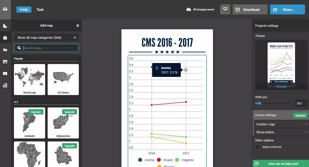 Image: User interface of Infogram