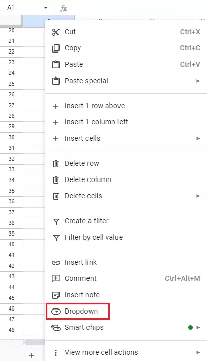 Edit Google Sheets drop down list with right-click Edit Google Sheets drop down list with right-click