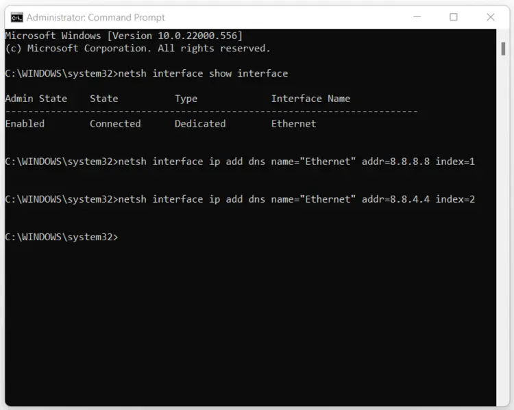 Changing DNS server via input prompt Changing DNS server via input prompt