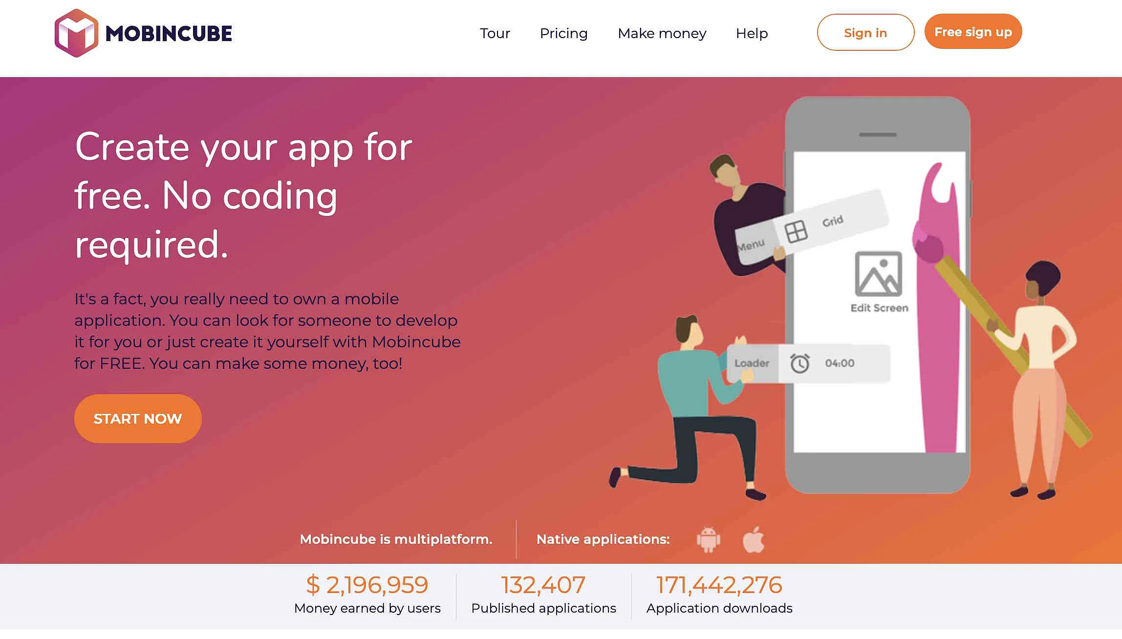 Website of the app maker Mobincube Image: Website of the app maker Mobincube