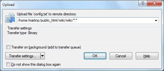 Start Uploading in WinSCP Start Uploading in WinSCP