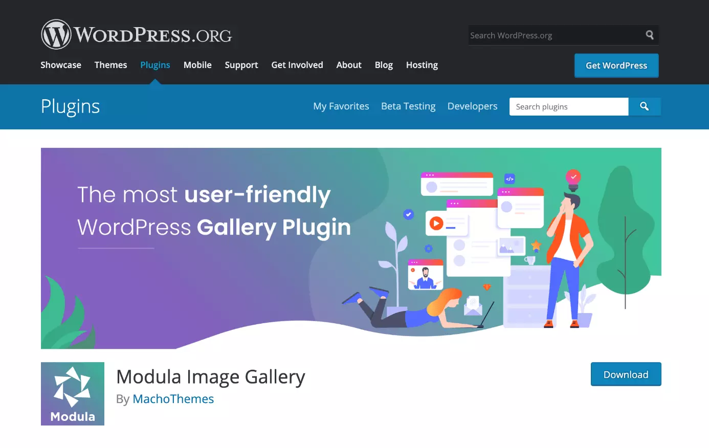 Image: The Modula photo gallery for WordPress is available for download at wordpress.org