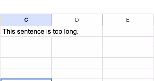 Screenshot of content flowing into the neighboring cell Screenshot of content flowing into the neighboring cell