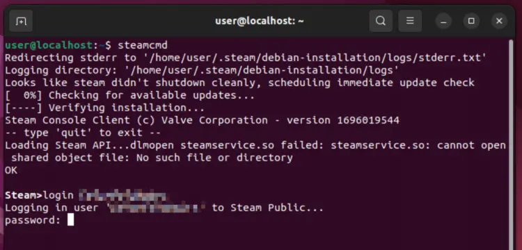 SteamCMD login SteamCMD login