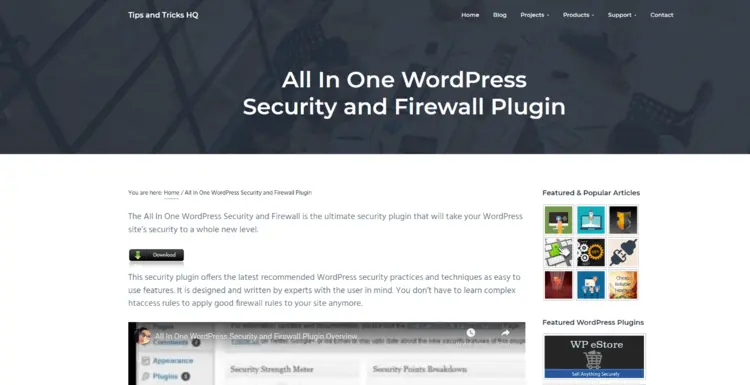 Website of All In One WordPress Security and Firewall plugin Website of All In One WordPress Security and Firewall plugin