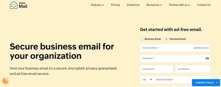 Screenshot of Zoho Mail Screenshot of Zoho Mail
