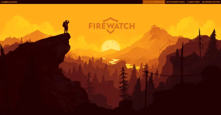 Header of firewatchgame.com before scrolling Header of firewatchgame.com before scrolling