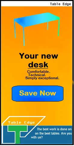 Example of an advertising banner with panel separation Example of an advertising banner with panel separation