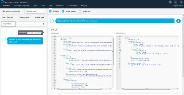 Alexa Developer Console: test environment Alexa Developer Console: test environment