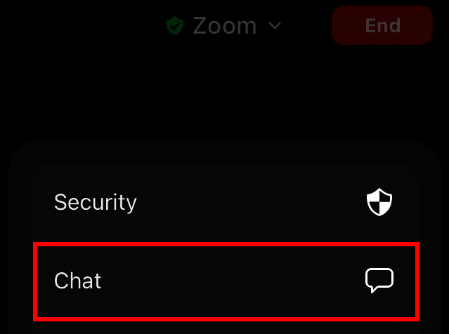 Chat feature in the Zoom mobile app