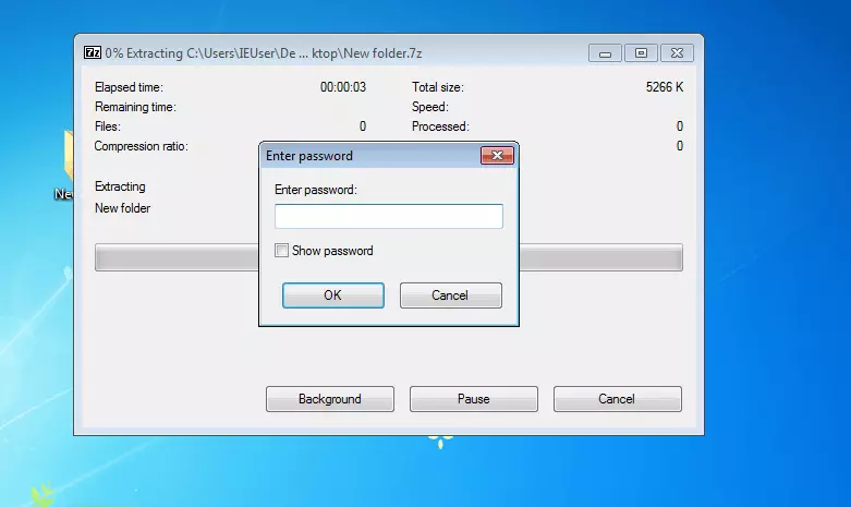 Image: Screenshot of the password input of 7-Zip on Windows