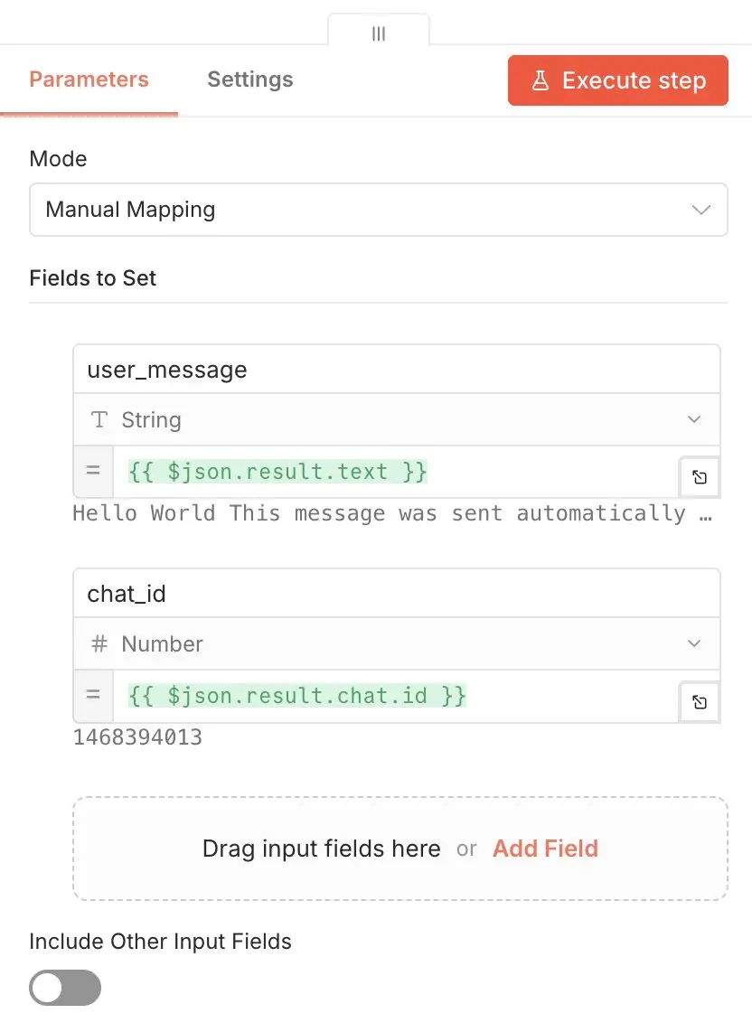 n8n: Set node Image: n8n: Set node