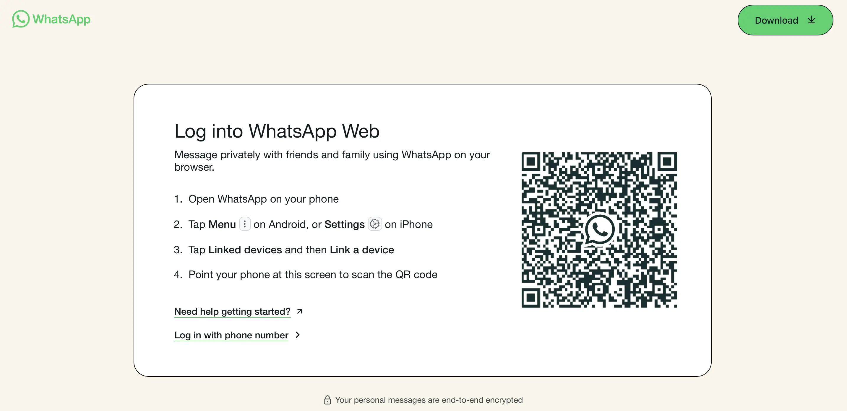 Screenshot of WhatsApp desktop version in the browser Image: Screenshot of WhatsApp desktop version in the browser