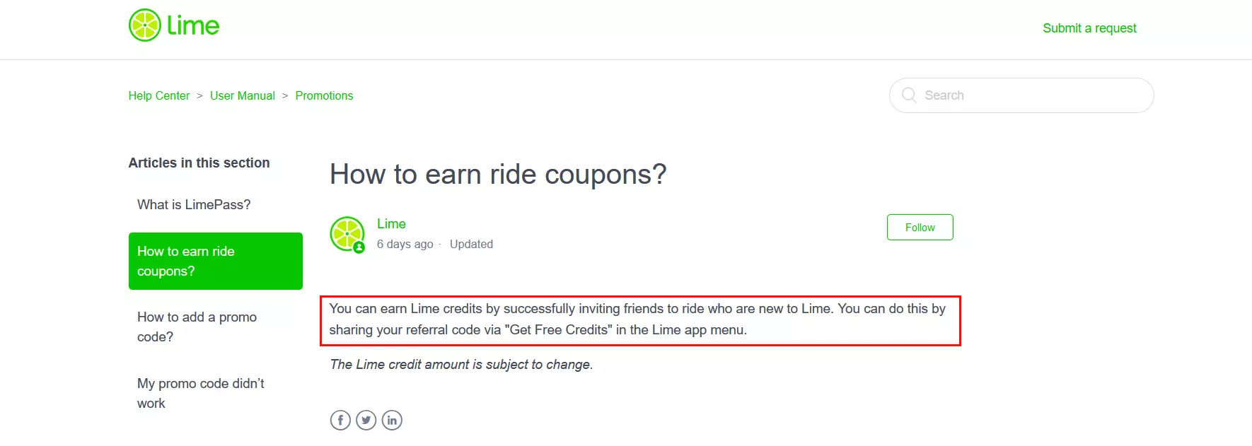 Image: Referral marketing example: Lime