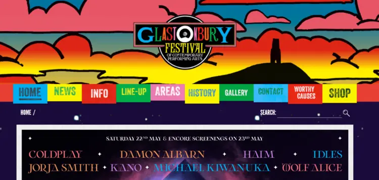 Event website of Glastonbury festival Event website of Glastonbury festival