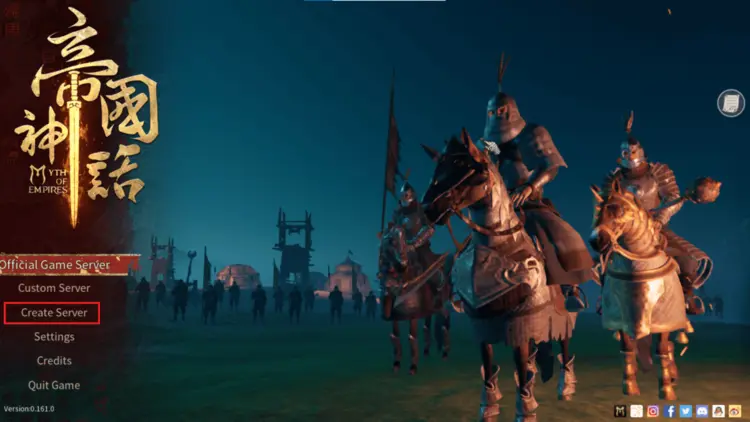 Myth of Empires main menu Myth of Empires main menu