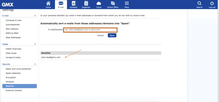 GMX: Remove blacklist entry GMX: Remove blacklist entry