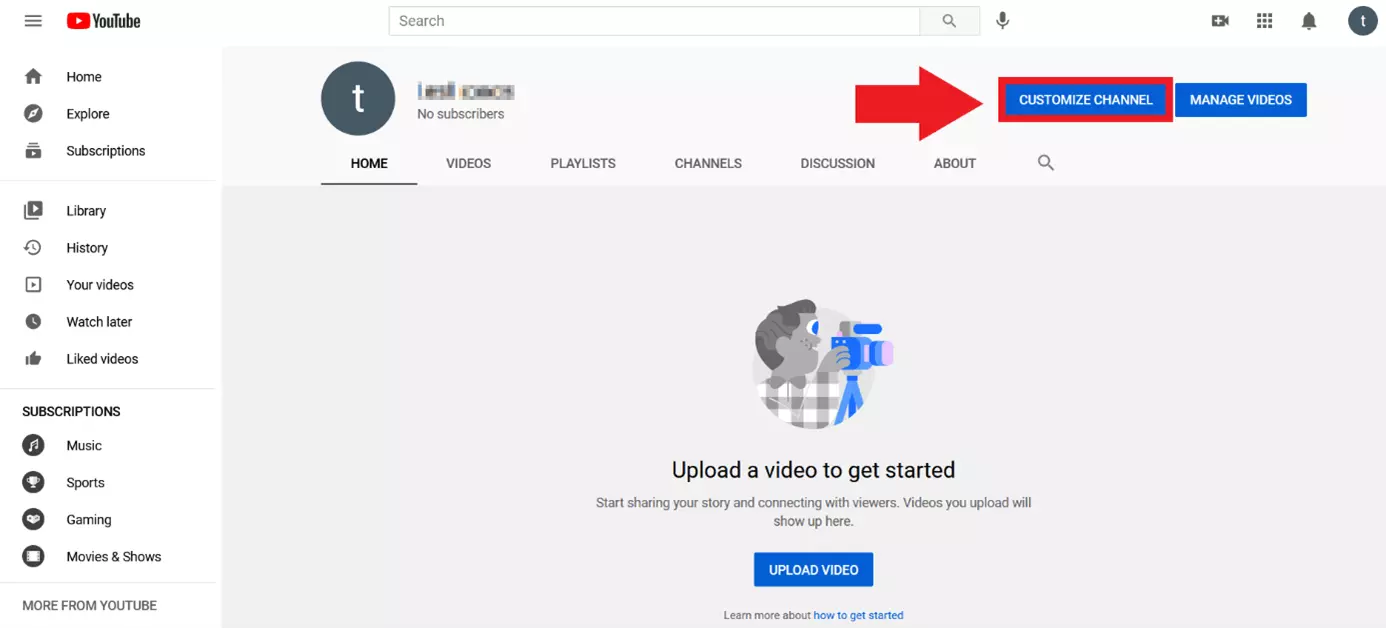 Image: YouTube channel: “Customize Channel”
