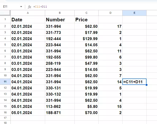 Screenshot of a formula being displayed in Google Sheets Screenshot of a formula being displayed in Google Sheets