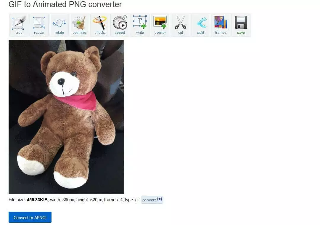 Image: GIF to APNG converter on ezgif.com