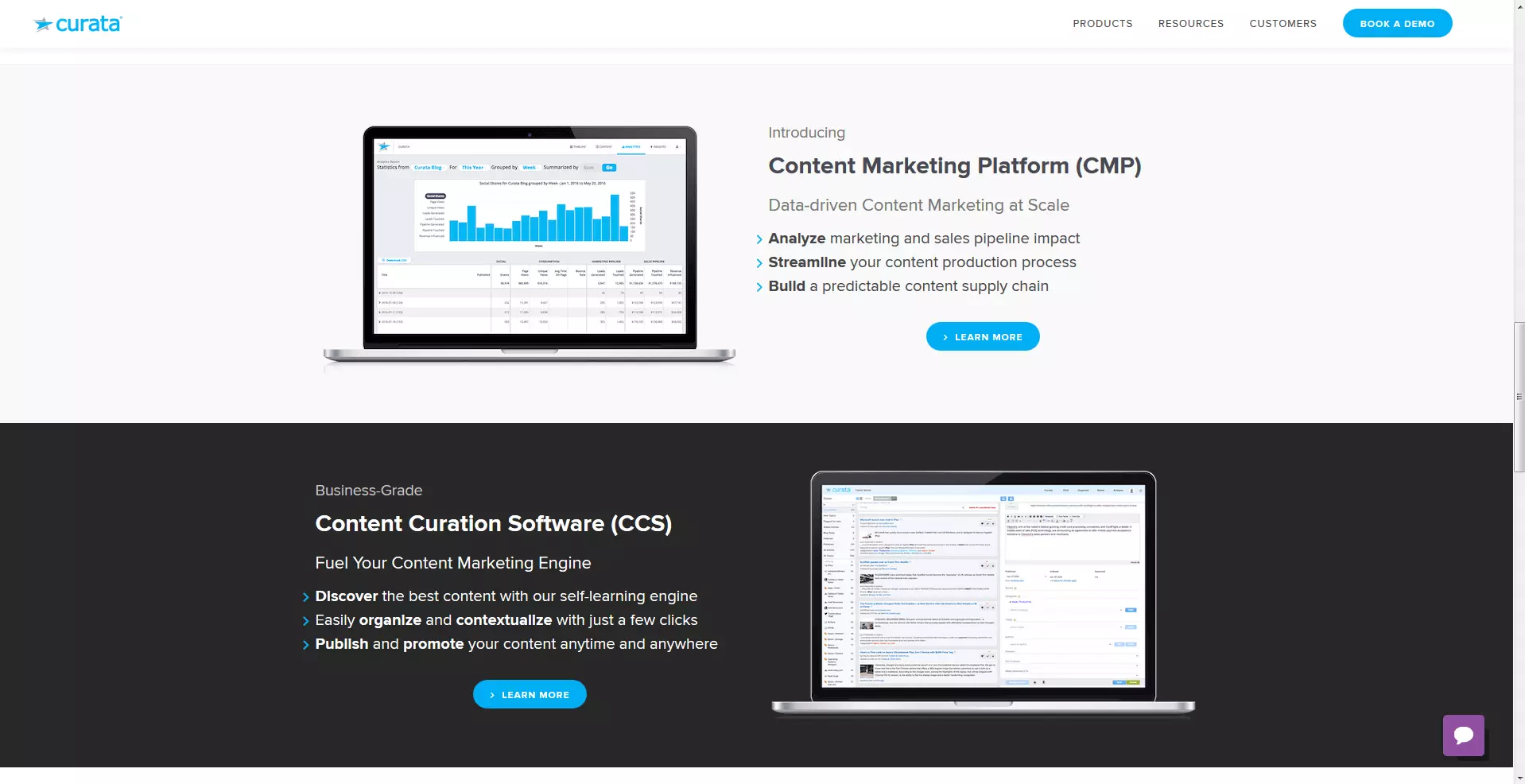 Curata website