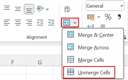 Excel: Unmerge Cells Excel: Unmerge Cells