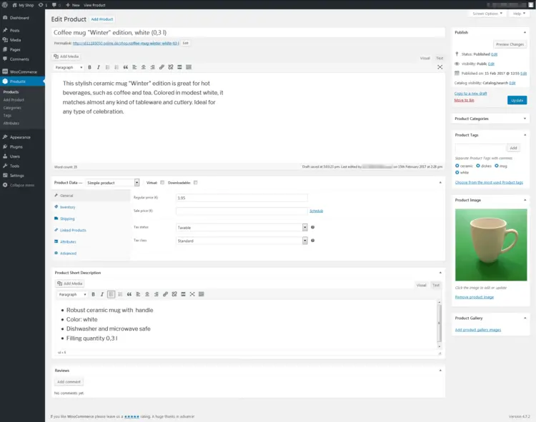 WooCommerce plugin – edit product WooCommerce plugin – edit product