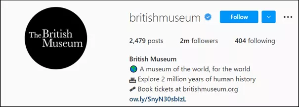 Image: British Museum Instagram bio