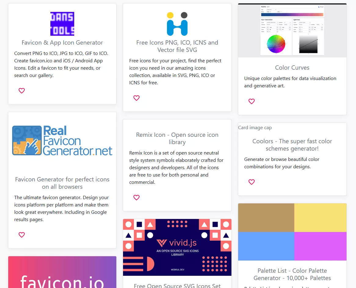 Image: Extract of the collection of links at nodesign.dev