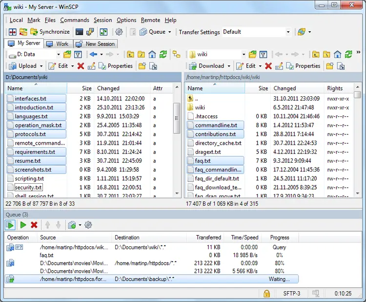 Data exchange with WinSCP Data exchange with WinSCP