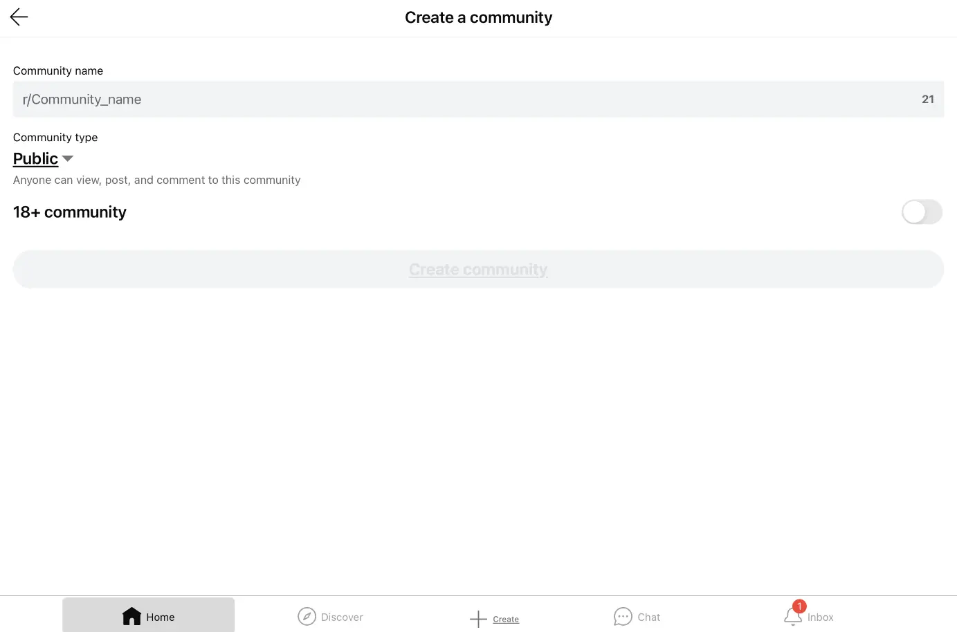 Screenshot of community creation on the Reddit app for iPad Image: Screenshot of community creation on the Reddit app for iPad
