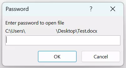 Word: Enter the password Word: Enter the password